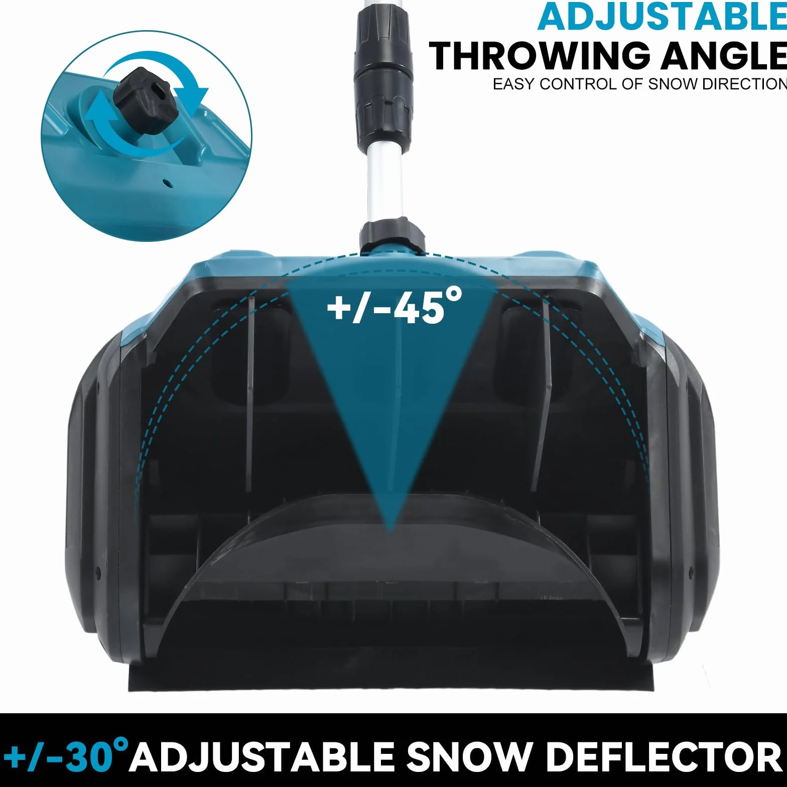 Souffleuse à Neige électrique sans Fil 2 Batteries Distance Éjection 6M Pliable Tige Télescopique Déneigeuse Jardin Cour