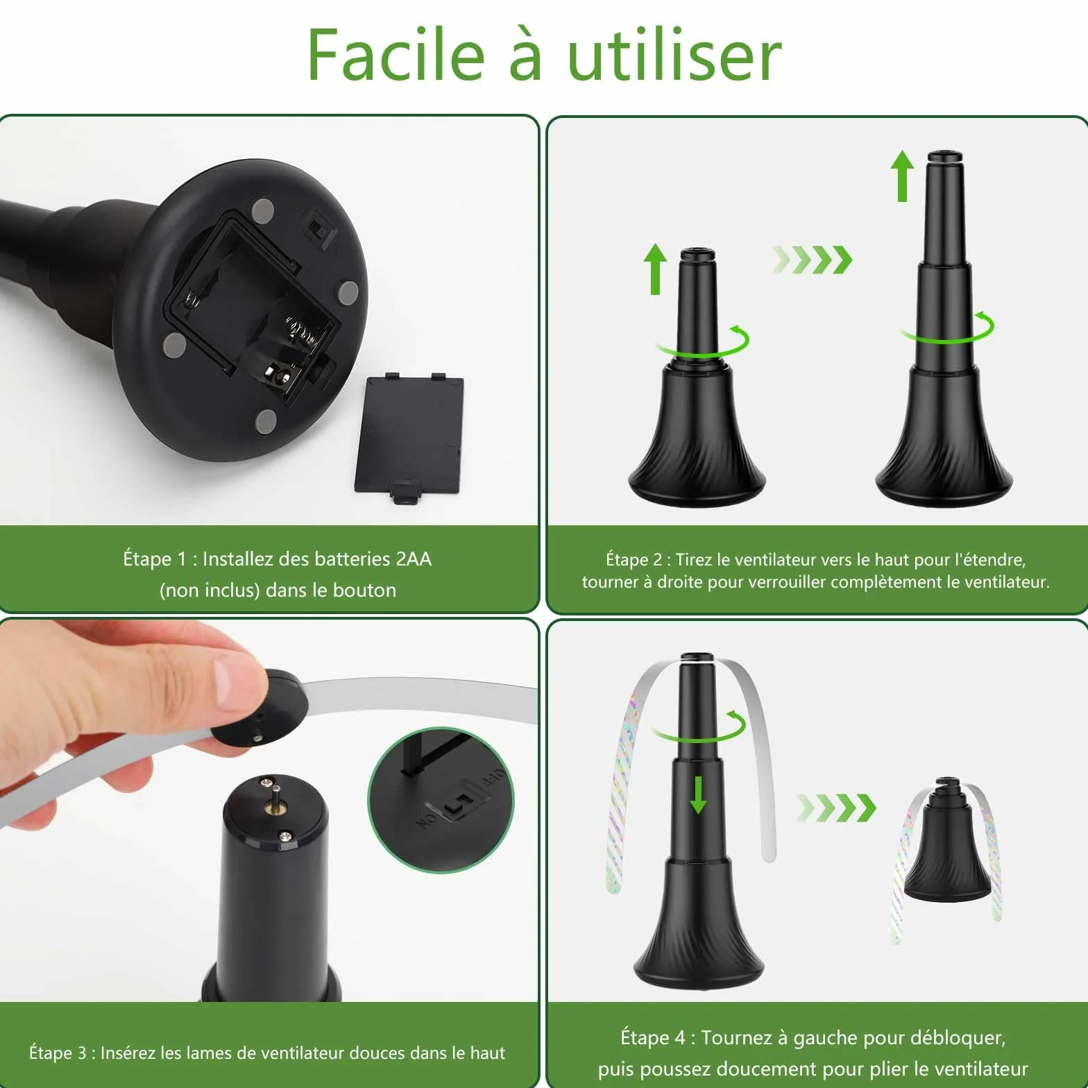 Ventilateur Anti Mouches de Table Pliable, Répulsif Moustiques Guêpes Suspendu Posé Extérieur