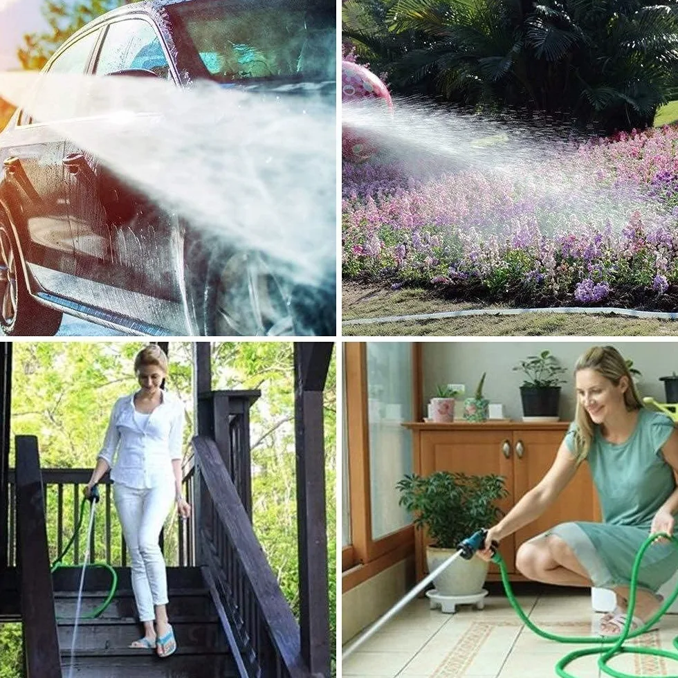 Yiting Tuyau d'arrosage extensible de 7.5m/15m/30m/37.5m/45m/60m avec 8 mode pulvérisation, Adaptable 1/2" et 3/4" raccords de connecteur, hose-Tuyau extensible à Pression d'Eau (37.5 Mètres, Vert)