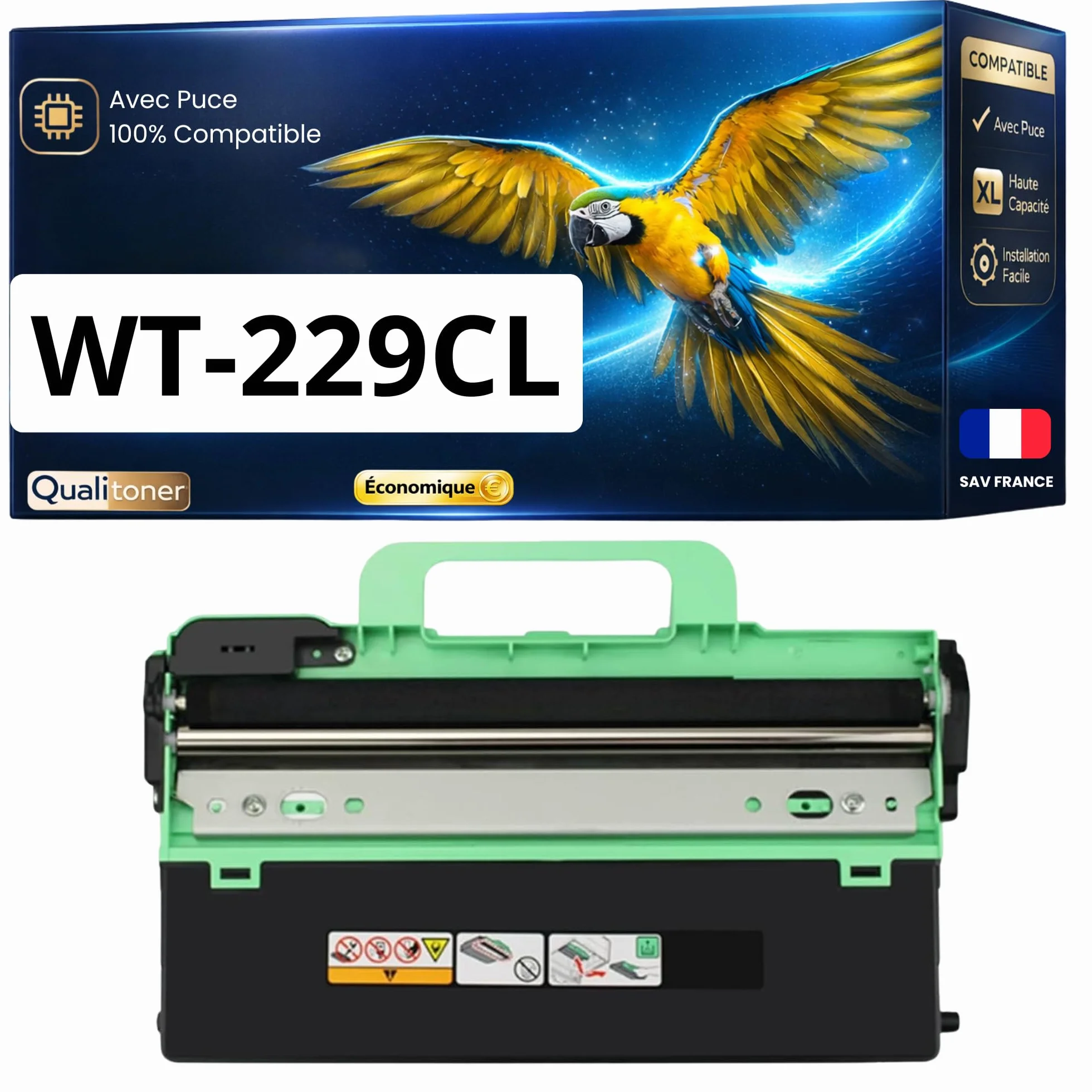Bac de récupération de Toner usagé Compatible Brother WT229CL 50000 Pages