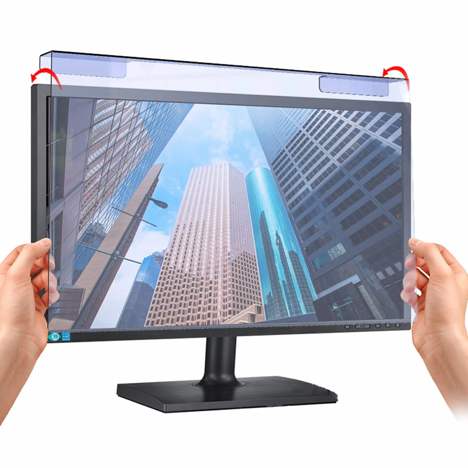 Filtre écran anti-lumière bleue 12-27 pouces amovible protection moniteur PC