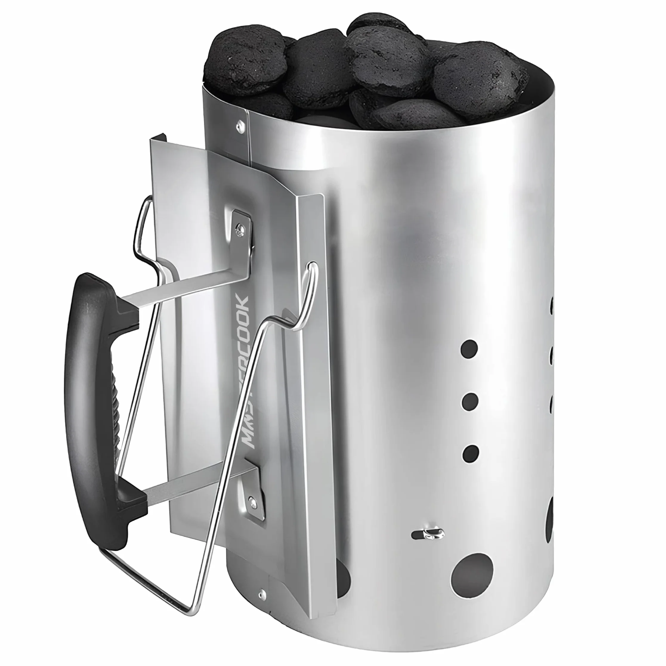Brigros MasterCook Cheminère Barbecue Aluminium Allume Charbon Bois 19 cm 30 cm 1,5 kg