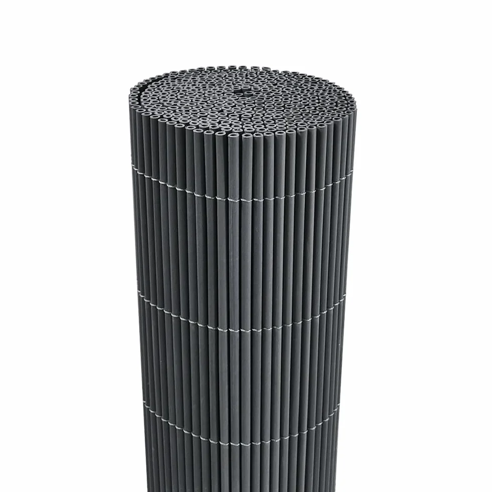 Brise-Vue Balcon PVC 150x300 cm Gris sans Percer Résistant aux Intempéries UV Moderne