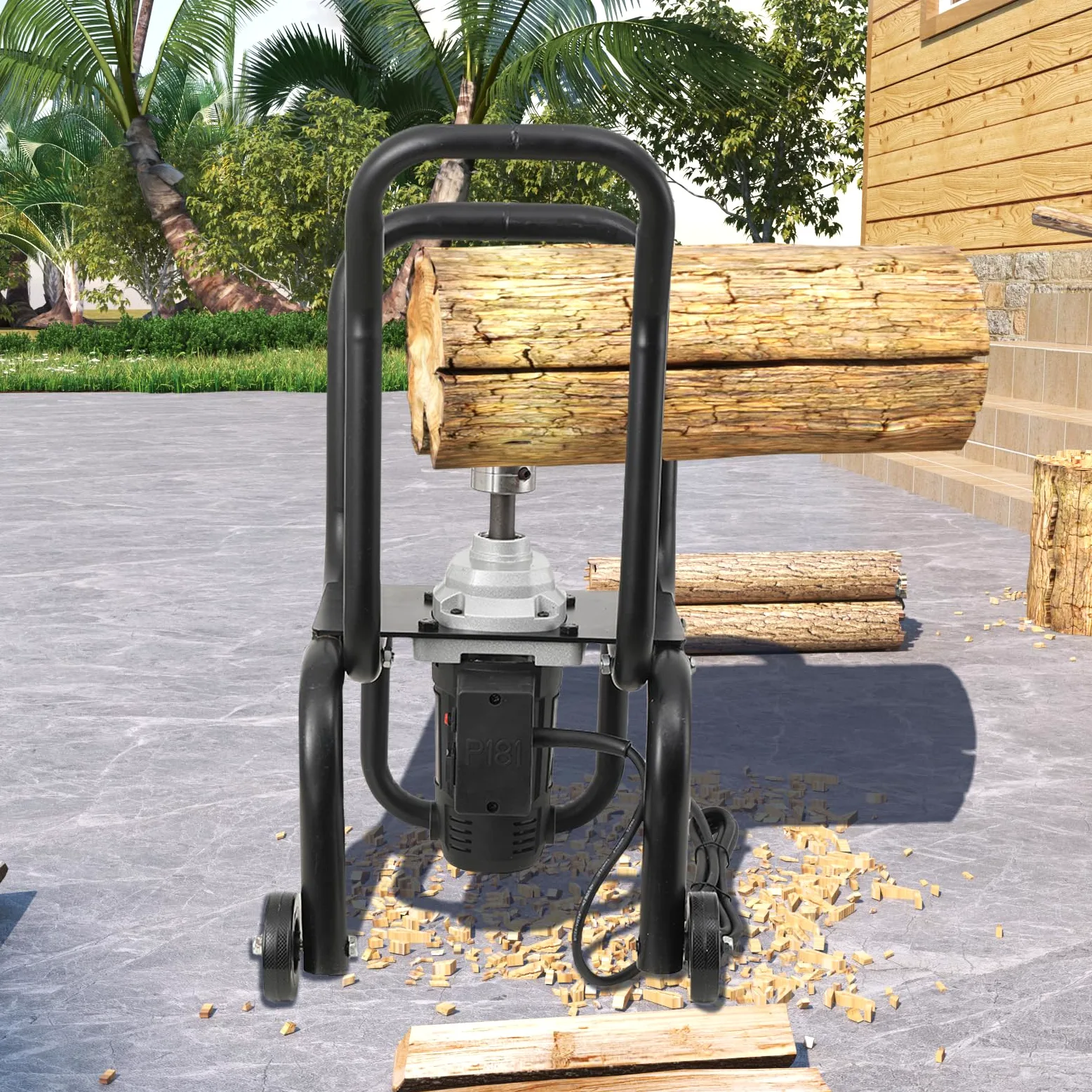 Fendeur de bûches à bois électrique, 220V 2000w 420U/min Fendeuse À Bois Électrique, Fendeur de Bois Jusquà 20cm, Approprié pour Fendeur de Bois de Bûcher Dans les Usines de Bois