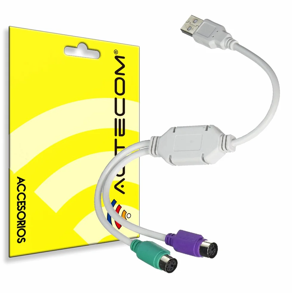 Actecom Câble Adaptateur USB vers Double PS2 Clavier Souris PC Ordinateur