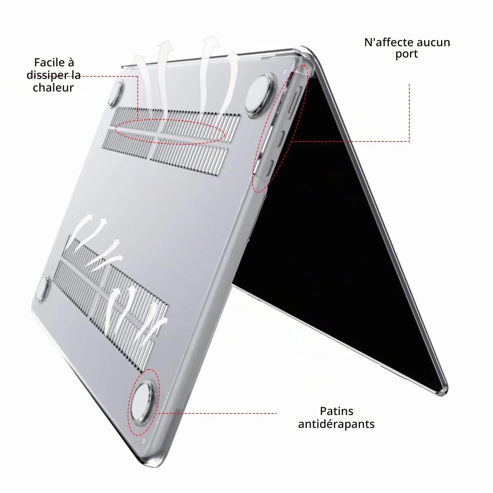 Coque MacBook Air 13 Pouces M5 M4 M3 M2 A3449 A3240 A3113 A2681 Transparente