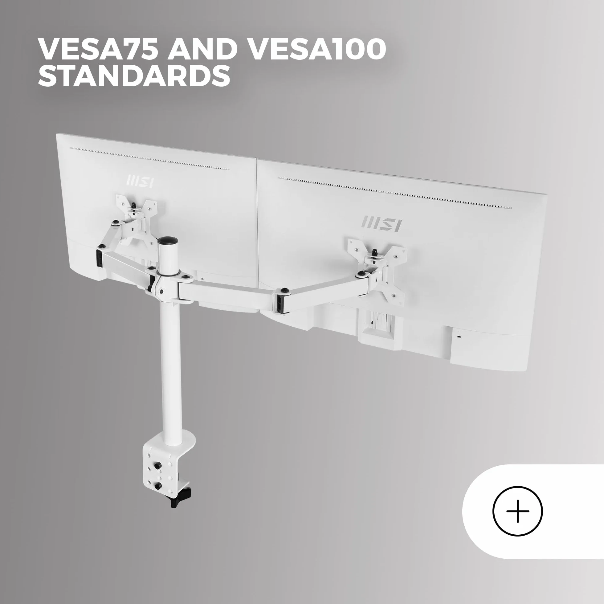 Mars Gaming MARM2 Support de Moniteur Double Bras 27" VESA75 VESA100