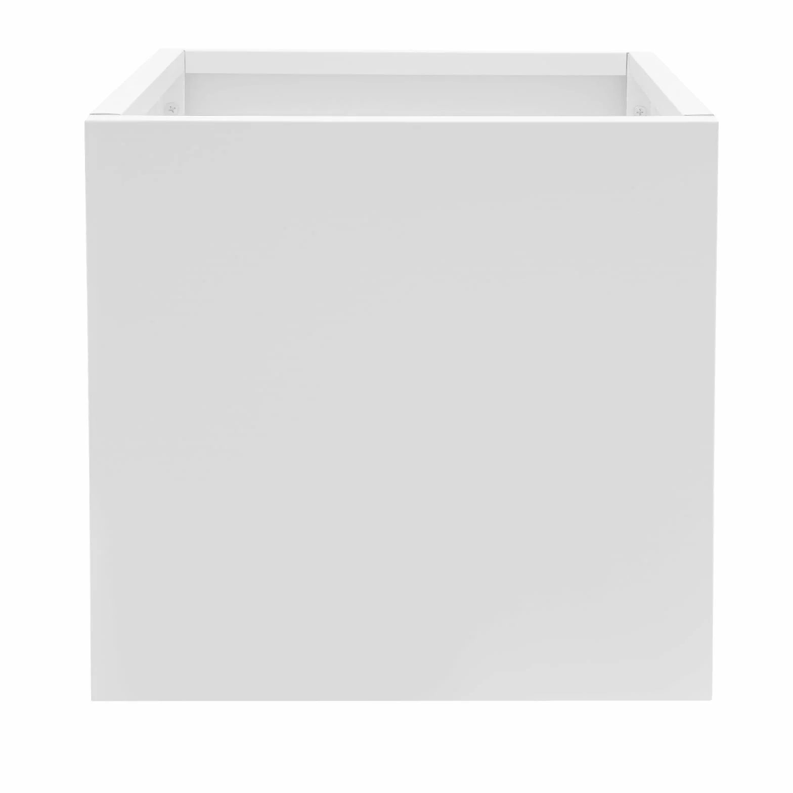Jardinière Carrée 60x60x60cm Acier Pot à Plantes Cubique Extérieur Blanc