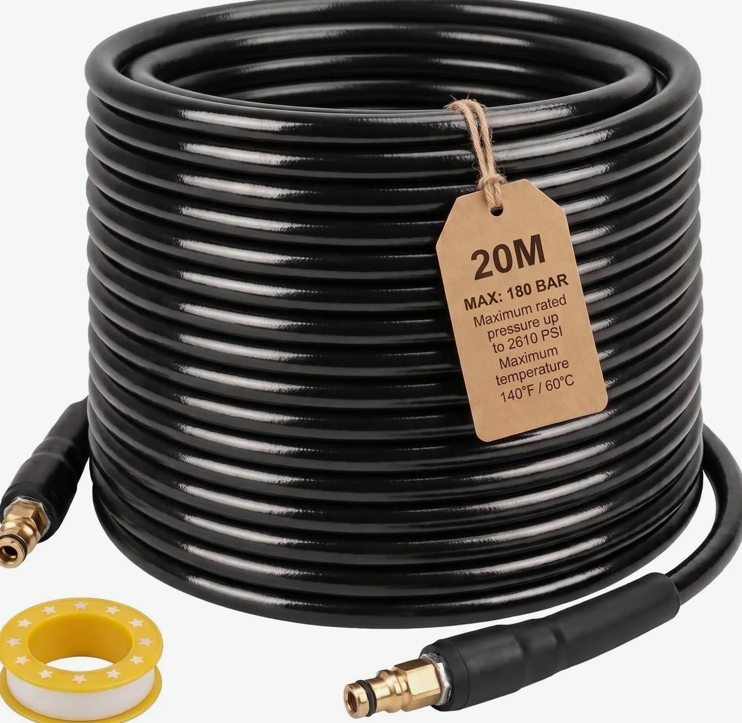 Tuyau de rechange pour nettoyeur haute pression Kärcher K Series K2, K3, K4, K5, K7, accessoires d'extension de tuyau de nettoyage à l'eau, connecteur rapide de 20 m