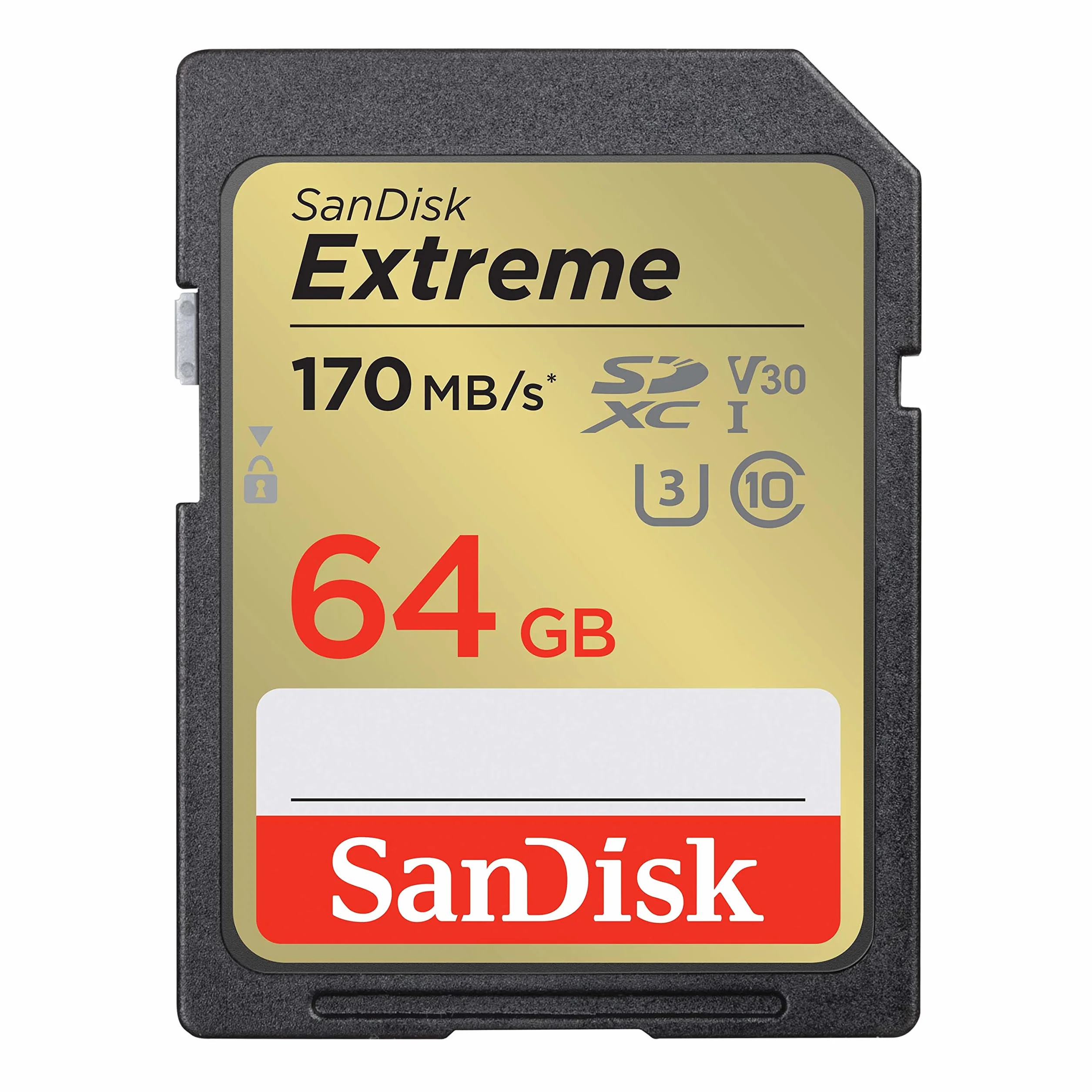 SanDisk 64GB Extreme SDXC kort UHS-I U3 V30 170 MB/s