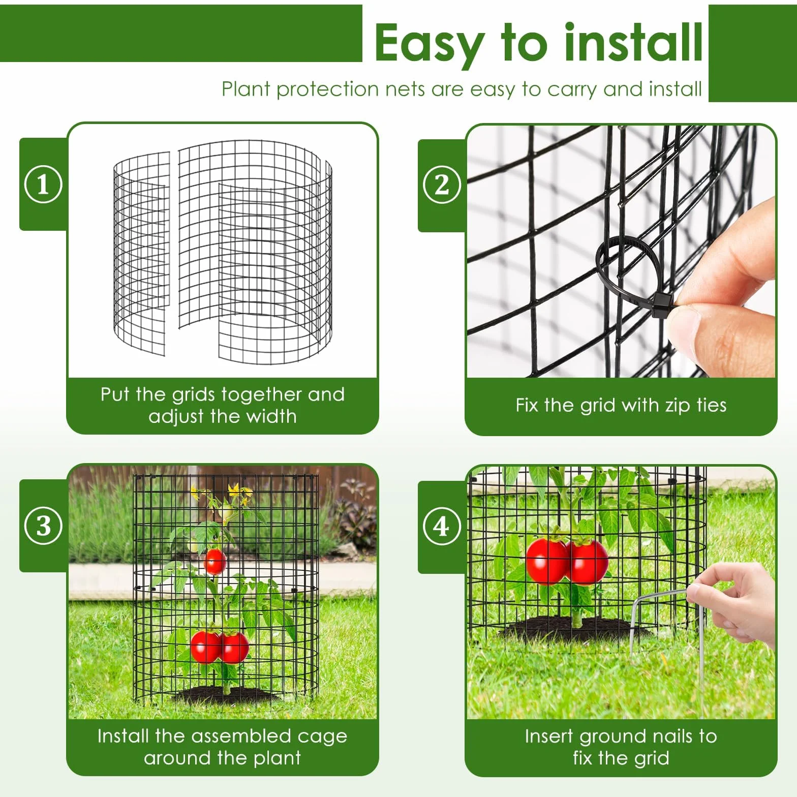 Protecteur de Plantes Inox 30,5 cm Cage de Protection pour Jardin