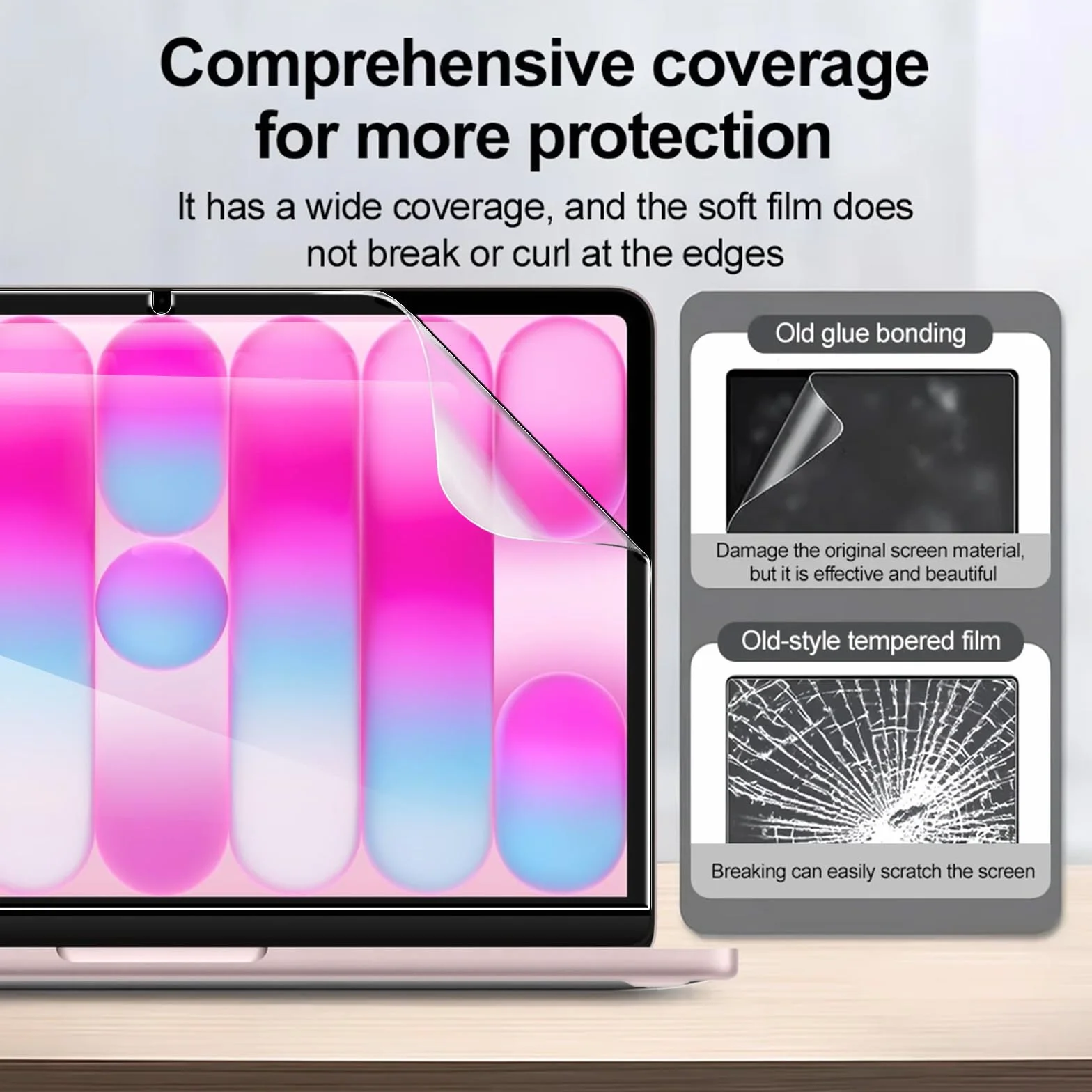 Film Protecteur Écran MacBook Neo 13 Pouces, Haute Définition Anti-Rayures PET Transparent