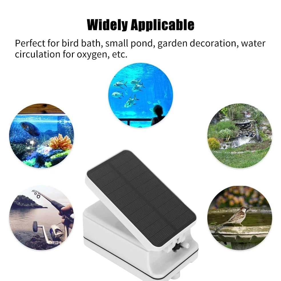 Pompe Air D'oxygenateur D'etang D'energie Solaire 2200mAh Pompe Air de Protection de Surcharge de Batterie de Grande Capacite