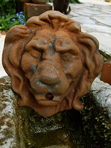 Antikas Gargouille tête de lion bec fontaine murale jet d'eau