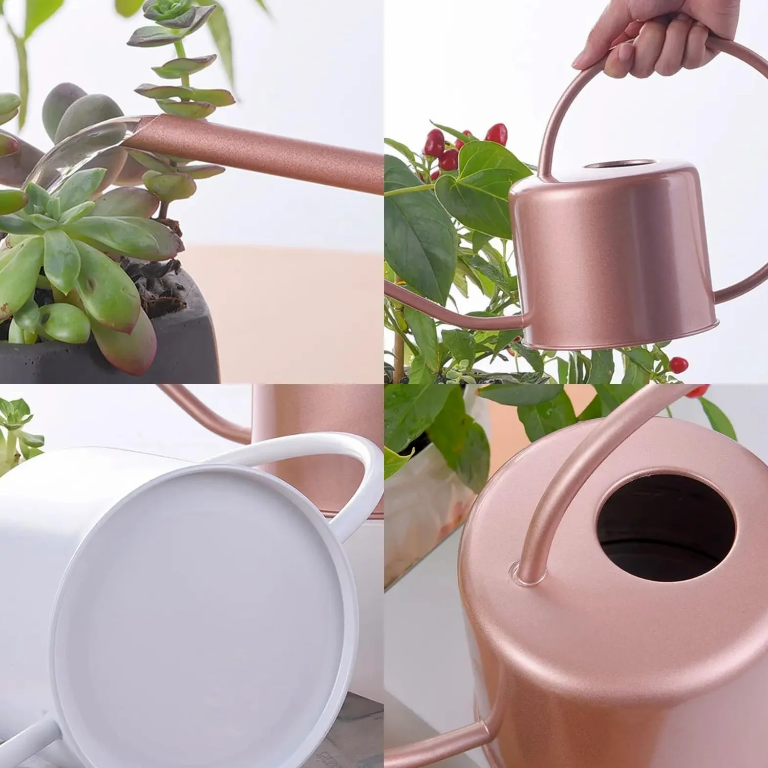 Arrosoirs Arrosoir en Acier Inoxydable de 1,3 l, Bouteille de Jardin en métal à Long Bec avec poignée Facile à saisir for Les Plantes à Fleurs de la Maison(Groen)