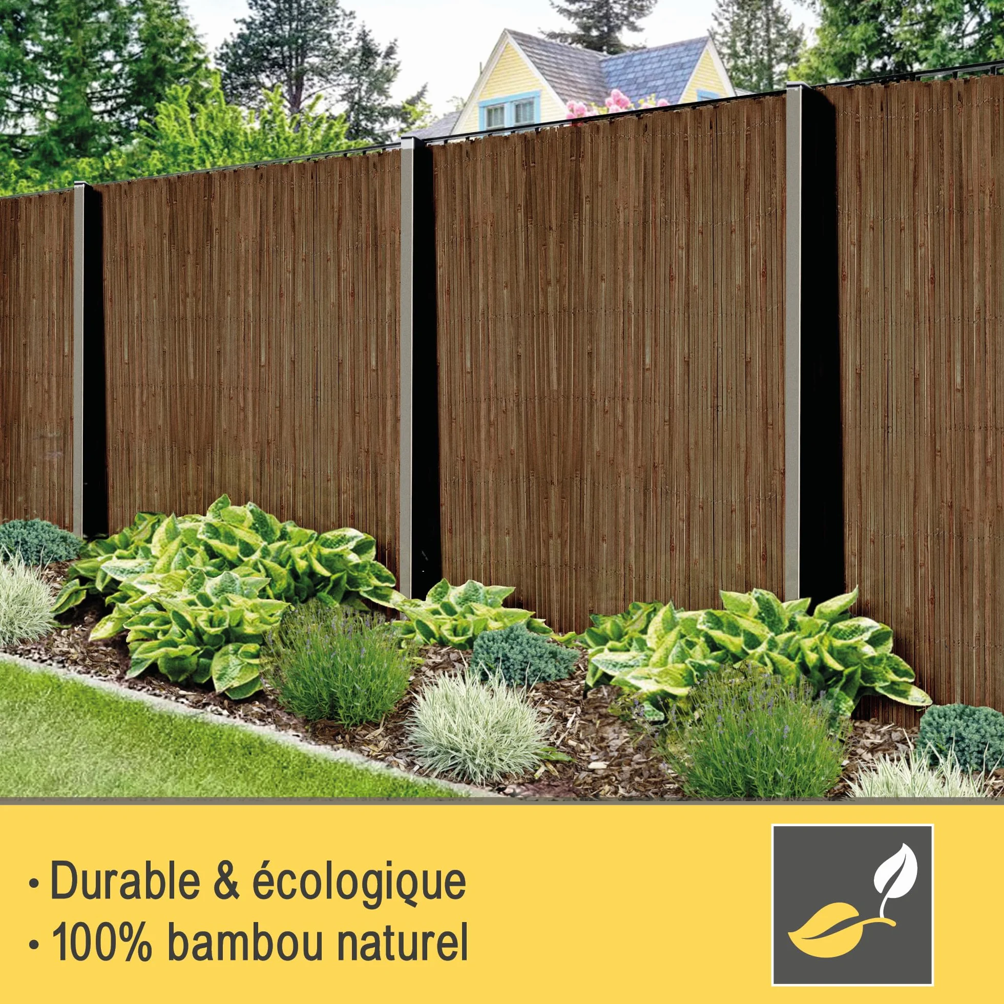 Canisse Bambou Balcon Brise Vue 120x600 cm Marron Foncé Sole Royal – Palissade Jardin Exterieur