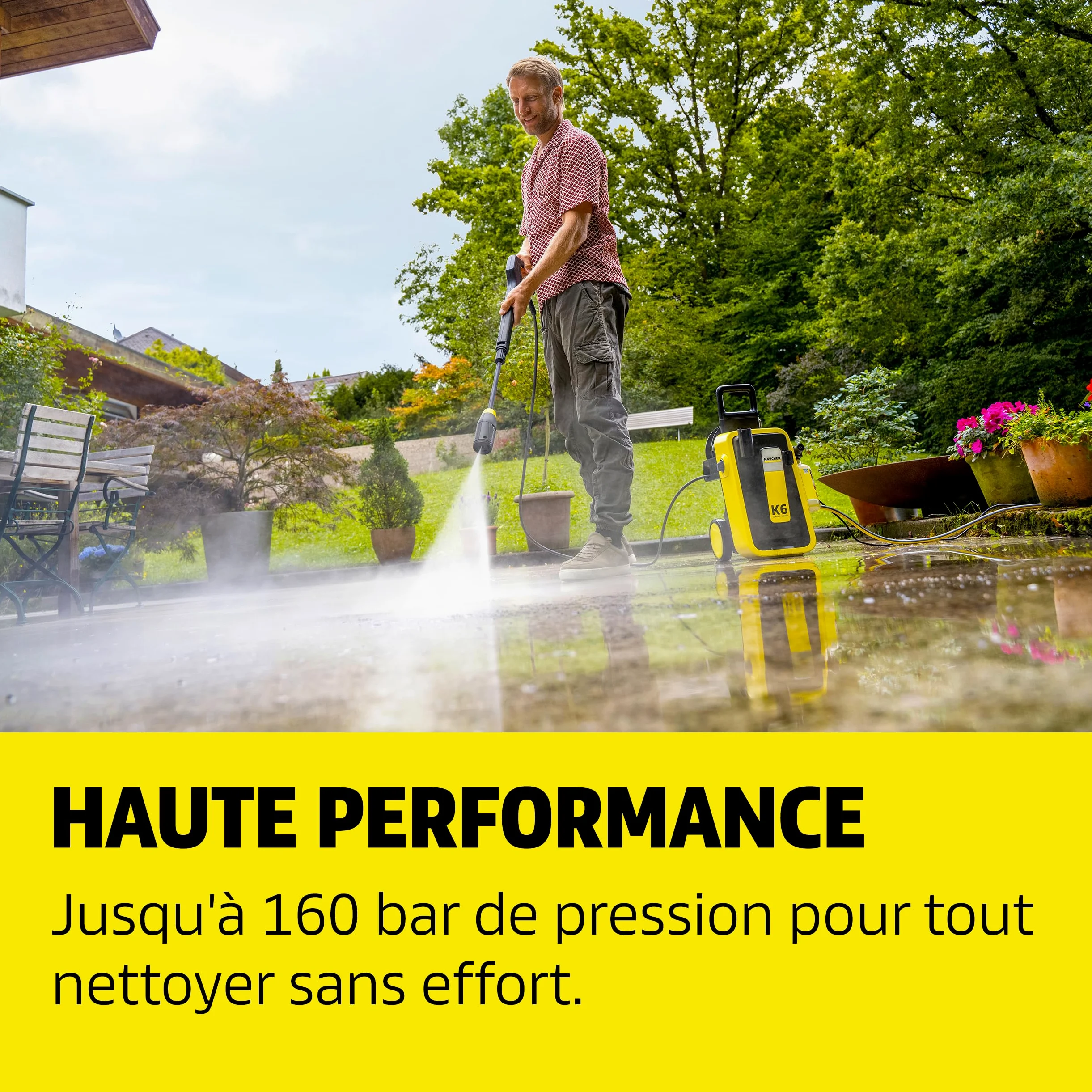 Kärcher Nettoyeur Haute Pression K 6 Comfort Premium Home, Pression : 160 Bar, débit : 510 l/h, Surface : 50 m²/h, Poids : 18,2 kg, Flexible Haute Pression, Enrouleur, buse 4-en-1, kit Home