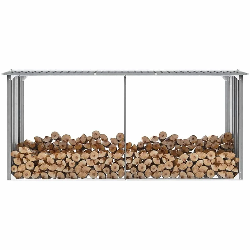 vidaXL Abri Stockage Bois Acier Galvanisé 330x92x153cm Gris Jardin
