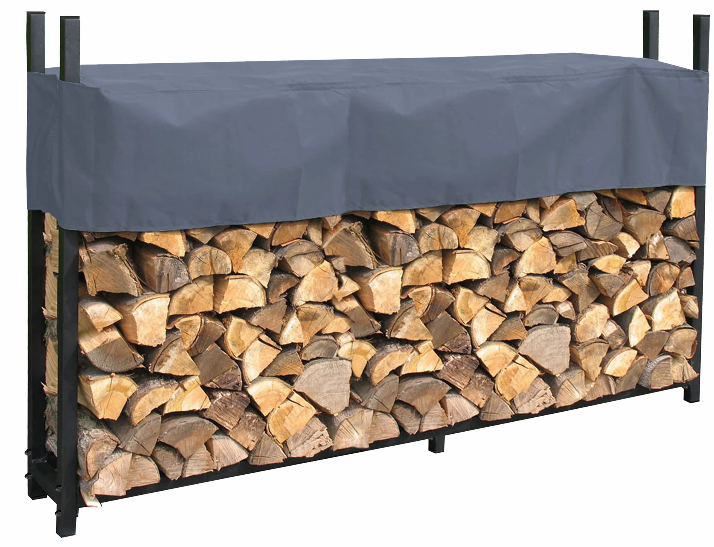 Étagère en métal pour Bois de cheminée Gris Anthracite 200 x 25 x 115 cm QUICK STAR