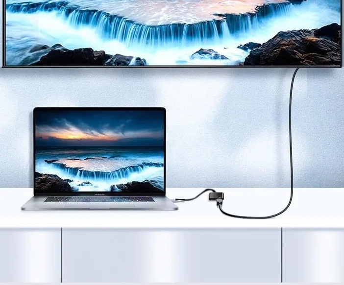 Adaptateur VGA vers HDMI 2 en 1 avec convertisseur audio 3,5 mm pour projecteur