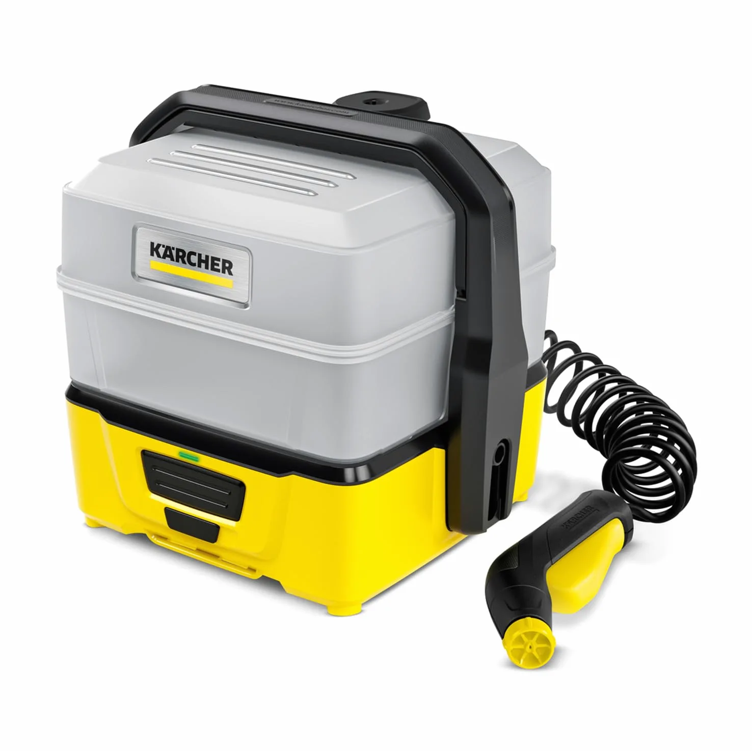 Kärcher Nettoyeur à Pression Mobile OC 3 Plus, Pression Basse Douce, Batterie Lithium-ION, Débit : 2 L/h, Poids : 2,3 kg, Réservoir d'eau : 7 L, Tuyau d'Aspiration Spiralé : 2,8 m, Buse à Jet Plat