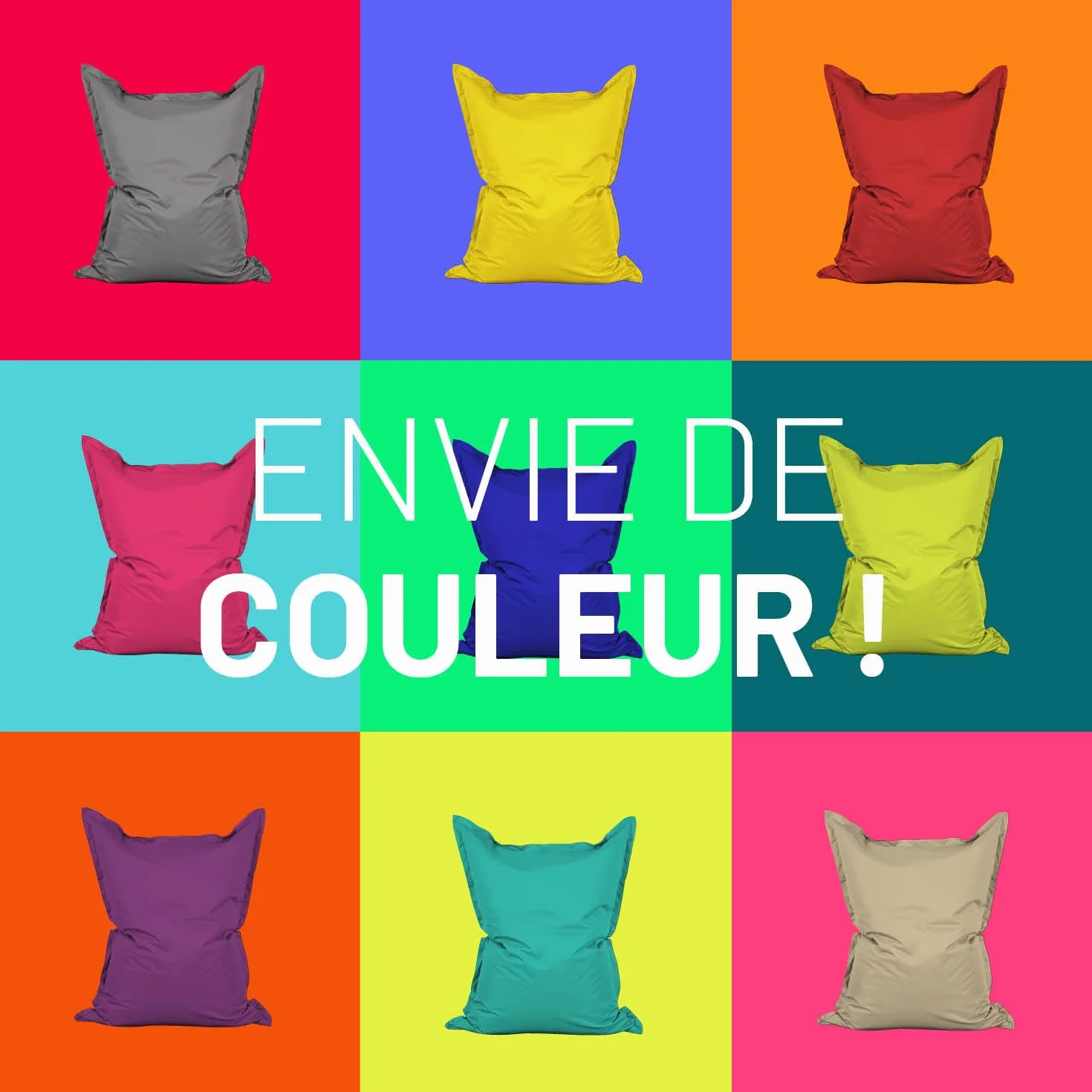Lumaland Pouf géant XXL 140 x 180 cm Coussin de couchage imperméable Bean Bag housse lavable Vert pastel