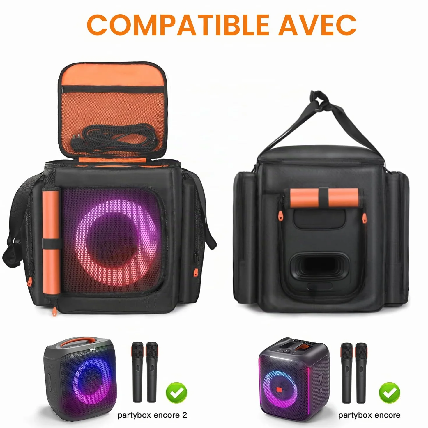 Sac de transport compatible JBL Partybox Encore Essential Essential 2, housse voyage avec poches