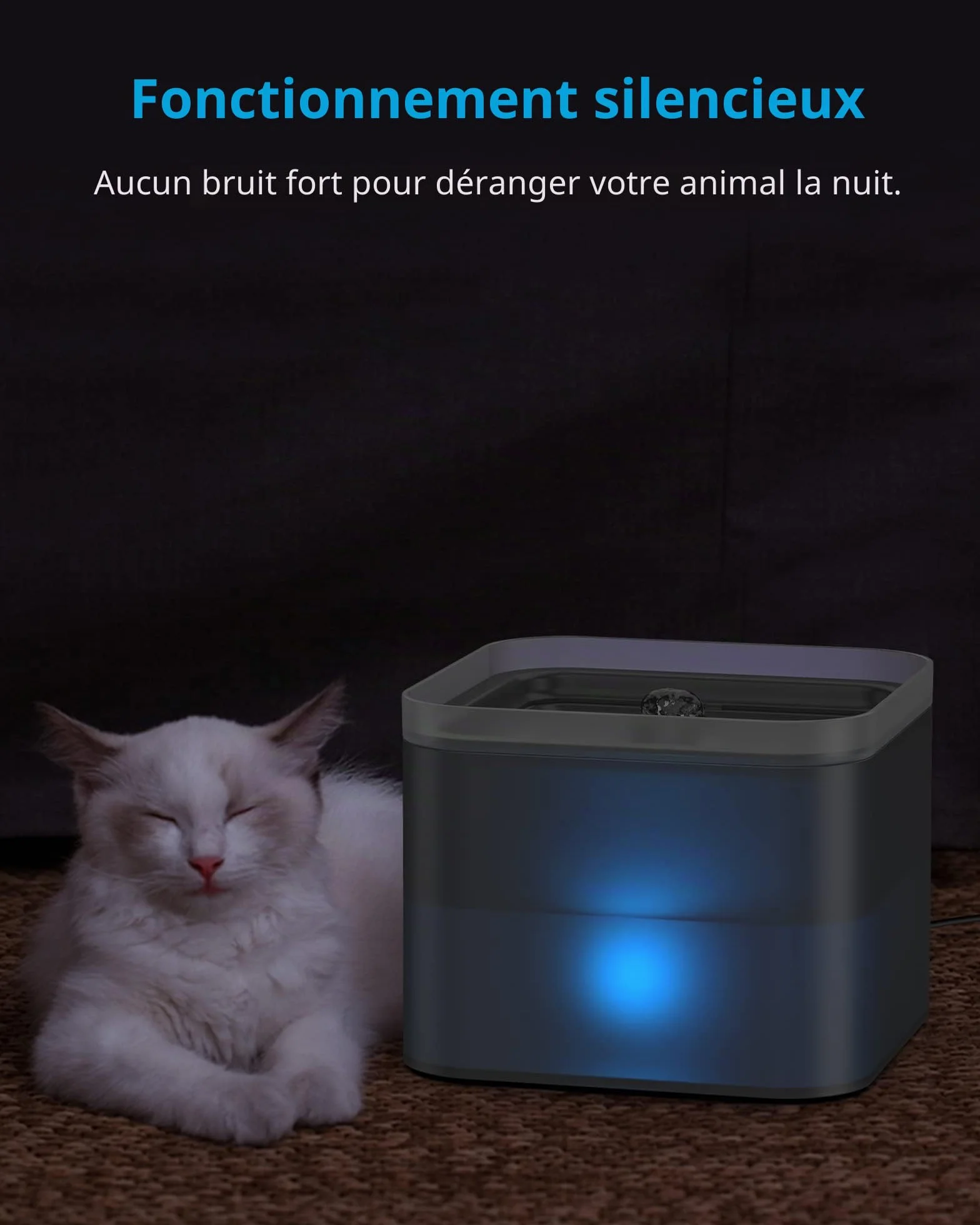 NICREW Pompe de Fontaine à Chat Chien, Pompe à Eau Submersible