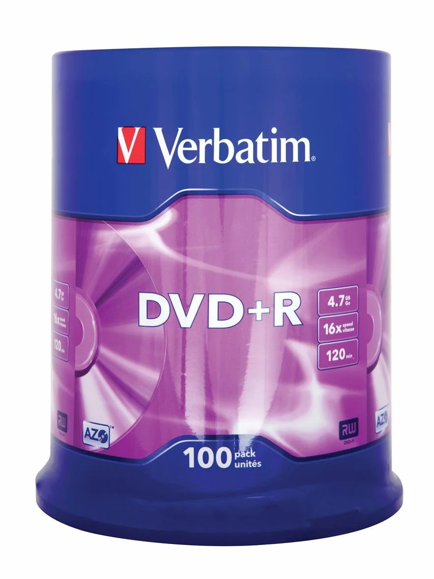 Verbatim 43551 4.7GB 16x DVD+R Matt Silver 100 Pack Spindle