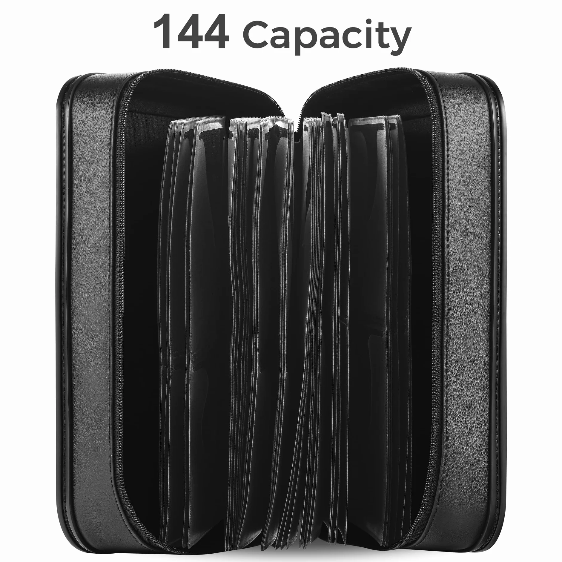 Étui de rangement pour CD et DVD 144 boîtiers capacité portable classeur protection plastique Noir