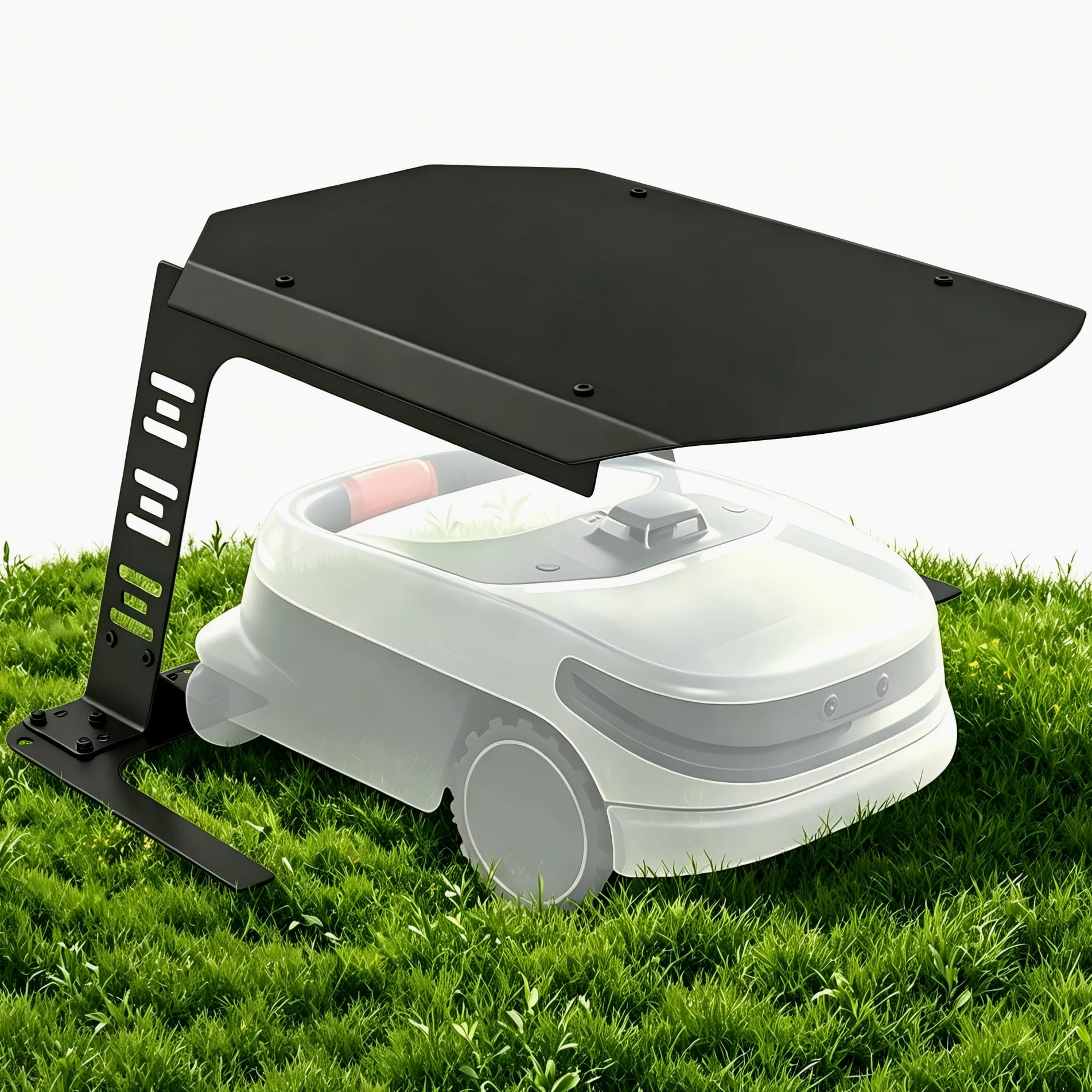 Garage pour robot tondeuse en métal anthracite 77 x 94 x 36 cm | La variante en acier inoxydable offre une utilisation à long terme, convient aux robots à gazon courants avec station de