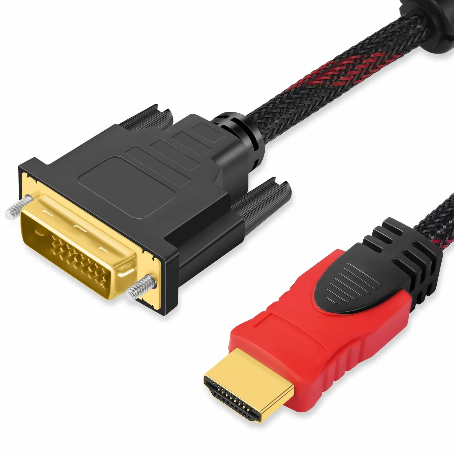 AXFEE Câble HDMI vers DVI Bidirectionnel 4K 1.5M 24+1 Pin Compatible Projecteur TV PC