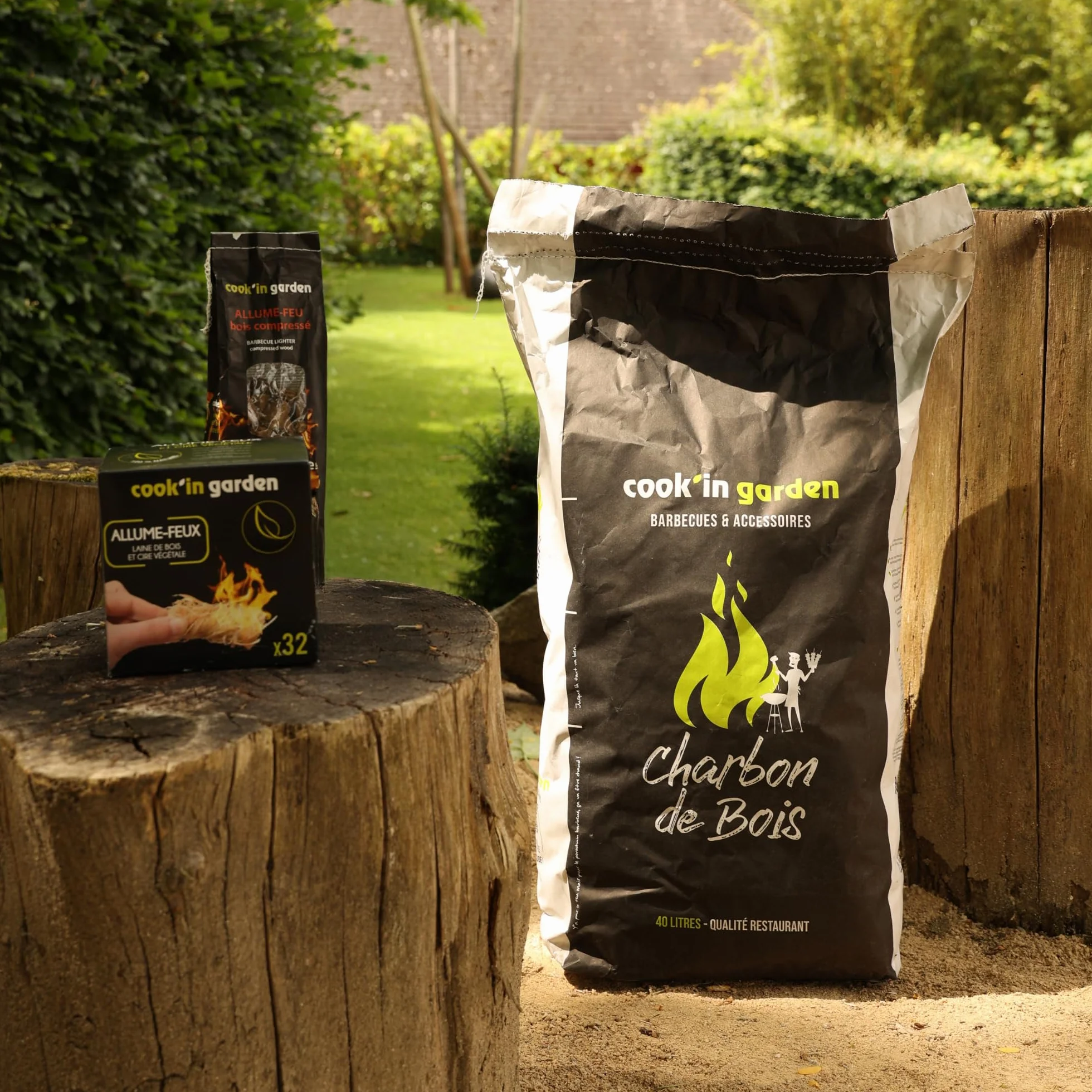 Cook’in Garden Allume-Feu Bois Compressé 72 Cubes 100% Naturels pour Barbecue Cheminée Brasero