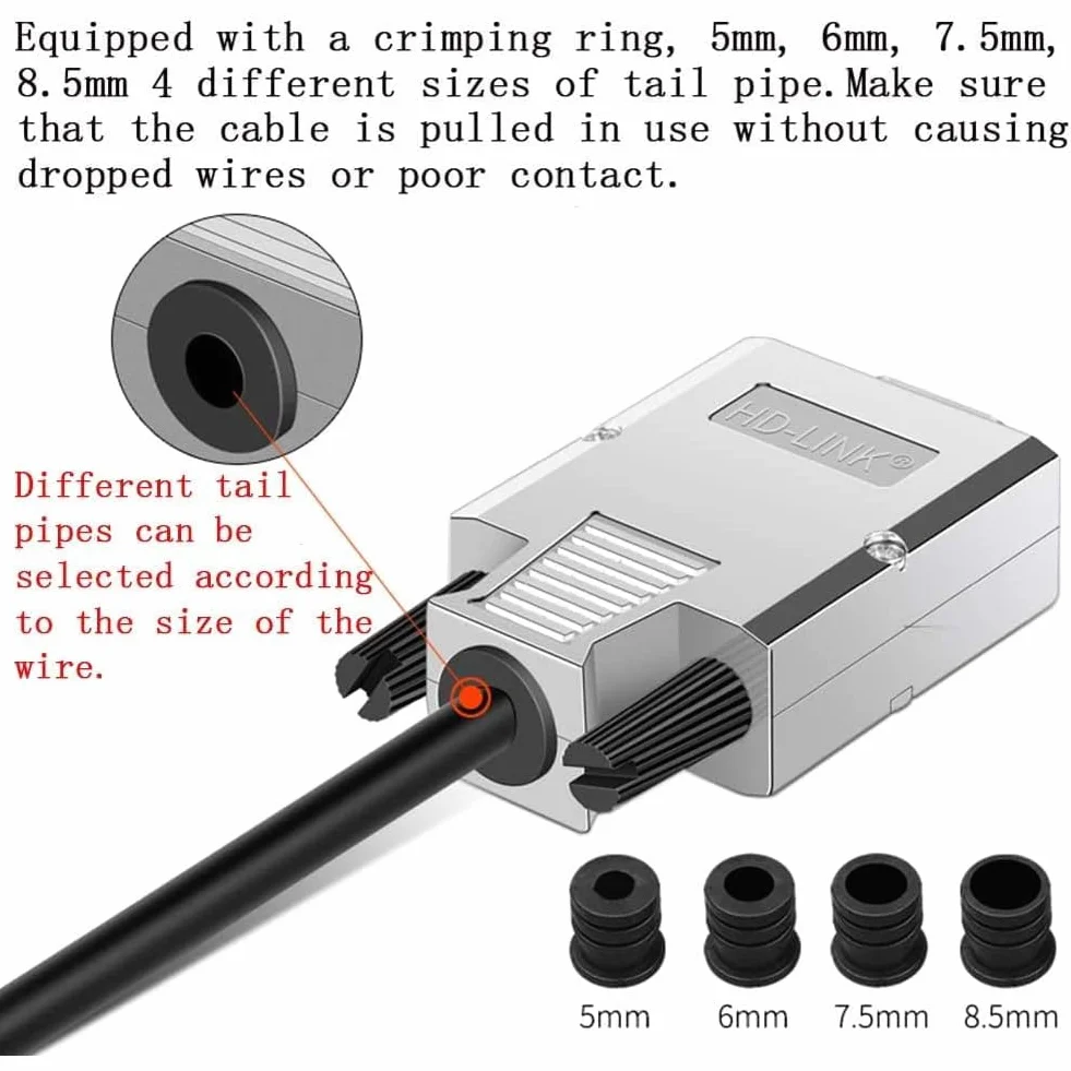 PENGLIN Connecteur Femelle DB9 sans Soudure, Coquille Métal 9 Broches RS232 D-SUB Adaptateur Série