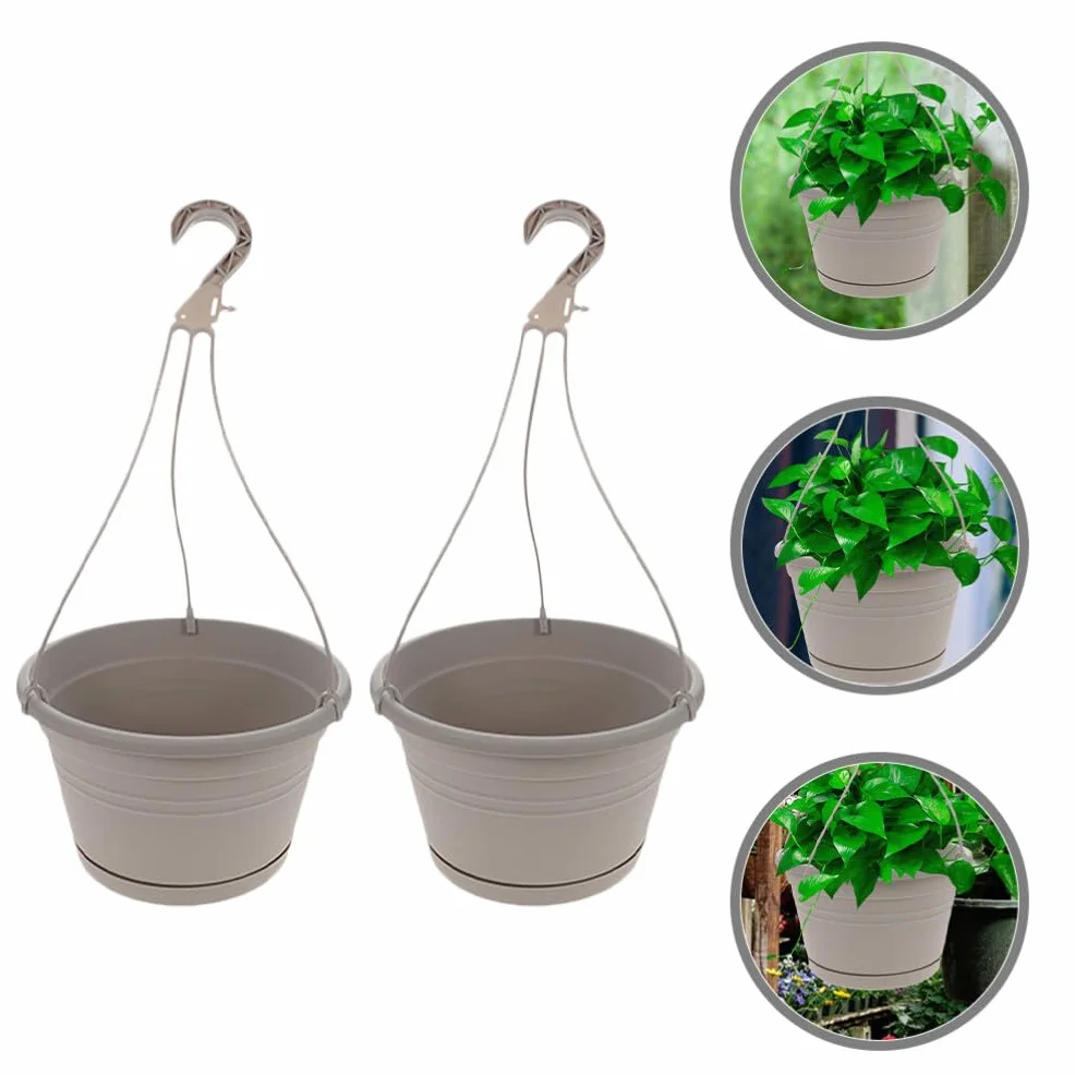 Yardwe 2 Suspendus Pots de Fleur Plastique Intérieur Extérieur Jardin Balcon Terrasse