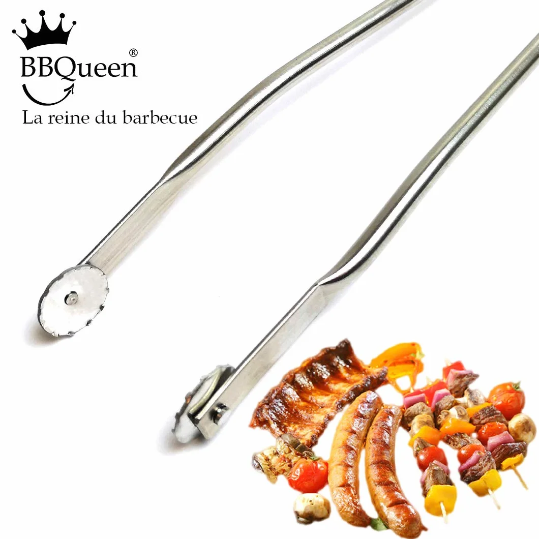 Grande Pince INOX à roulettes Multifonctions pour Barbecue, Taille 50 cm