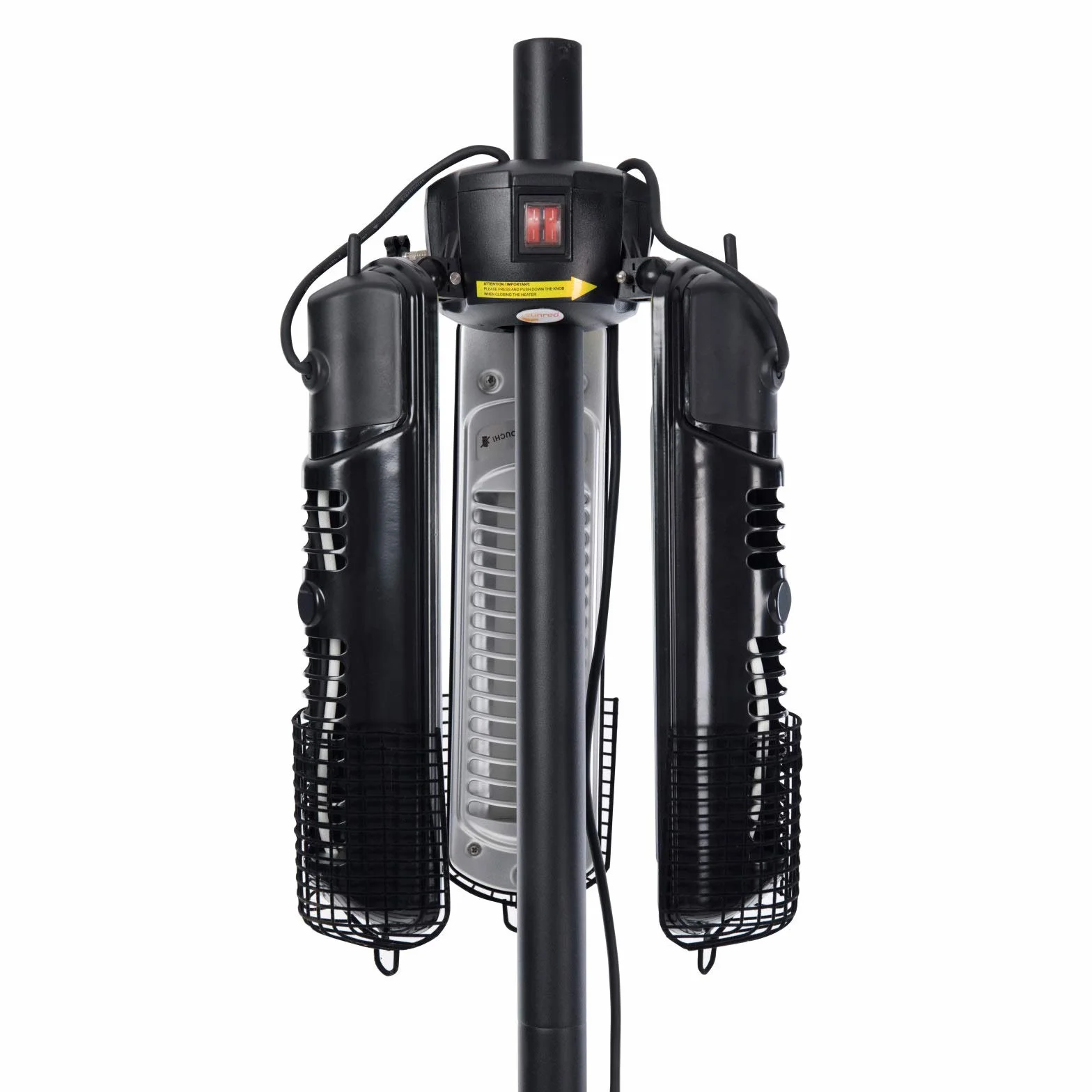 Mi-Heat Chauffage de parasol 2000 W Infrarouge pour terrasse 16 m² 3 niveaux de puissance