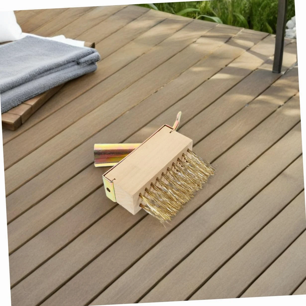 Hemobllo 4pièces Brosse Métallique pour Désherbage Terrasse Outil Nettoyage Joints Pavés Brosse Fil Acier Arrache-Mousse Désherbeur Manuel Dalles Kit Jardinage Crevasses