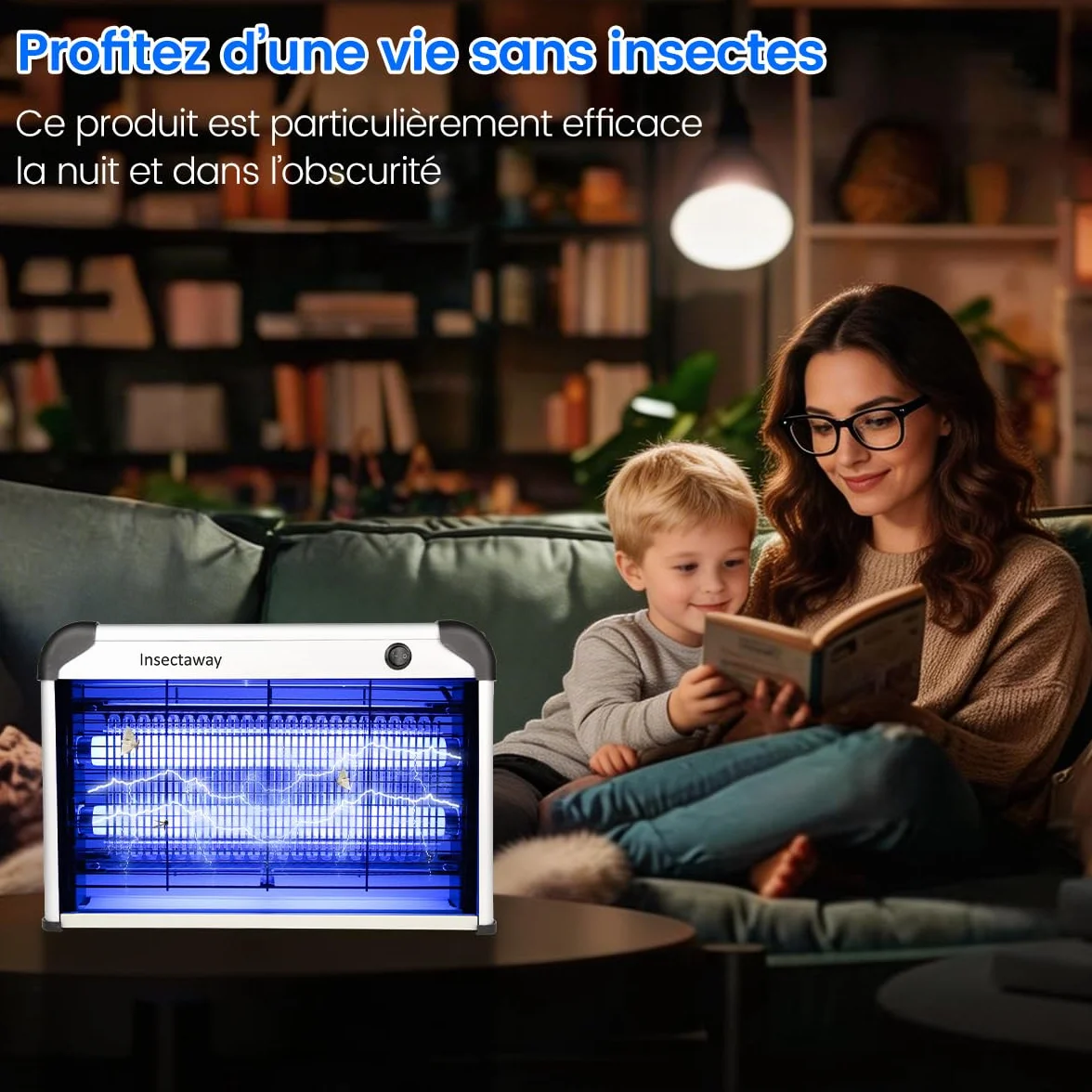 Lampe Anti-Moustique 20W UV Tue Mouche Electrique Double Grille Destructeur d'Insectes