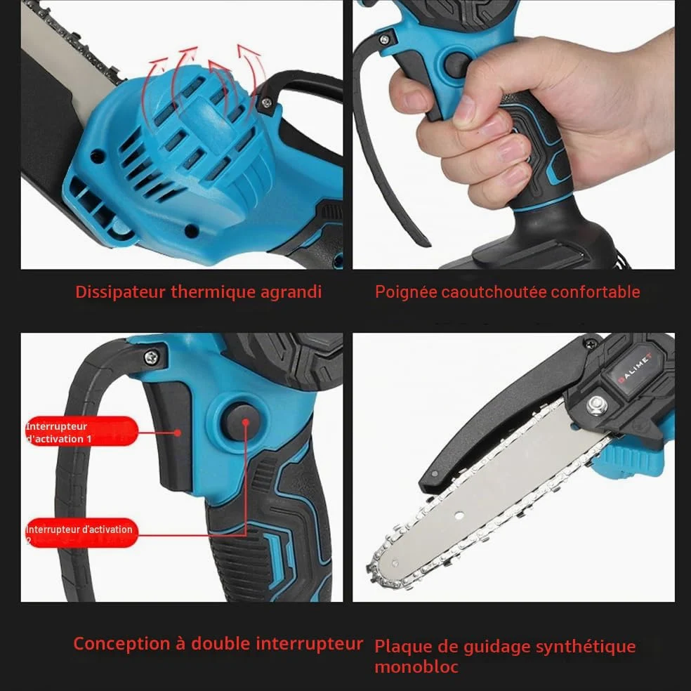 Mini Tronçonneuse a Batterie, 6 Pouces Tronçonneuse Électrique sans Fil | Pour Sécateurs, élagueurs Et Coupeurs De Bois