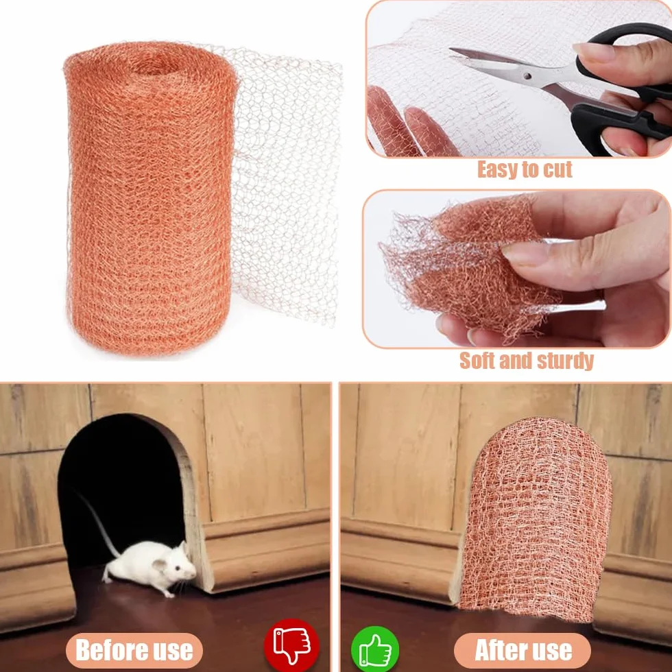 Maille de cuivre 12.7cm*12m Grillage Anti Rongeur Filet Anti limaces Protection Jardin
