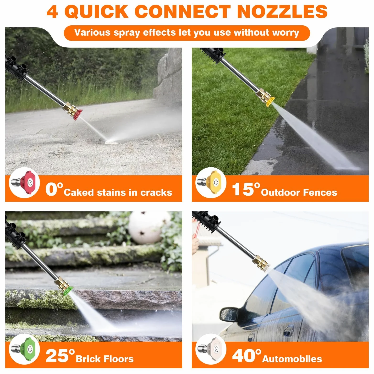 Nettoyeur Haute Pression électrique, 200 Bar, 3000 W, débit 540 l/h | pour Surfaces Extérieures et Autos, tuyau haute pression de 10 m, nettoyeur de surface compact