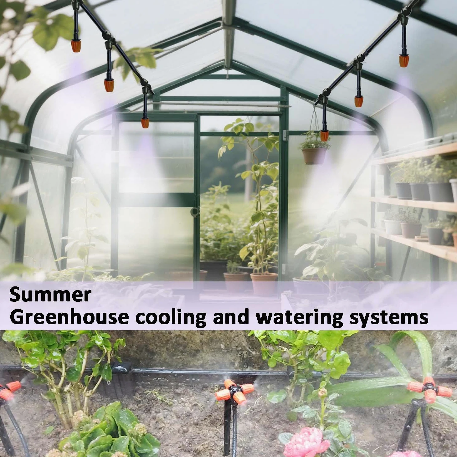 Système d'irrigation goutte à goutte pour jardin avec minuterie d'eau, ID principal 1,27 cm, 10,6 m et tuyau d'eau de 0,6 cm, double système d'arrosage pression suffisante, débit d'eau uniformément