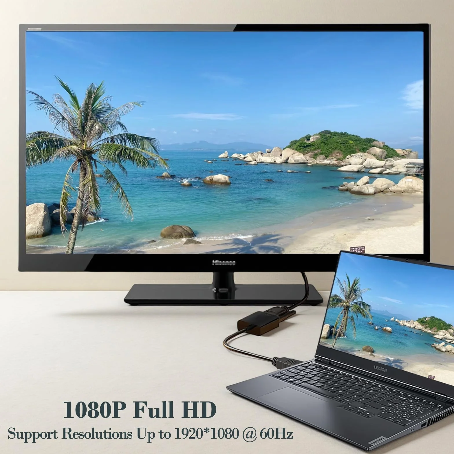 Adaptateur HDMI vers VGA mâle vers femelle Convertisseur Unidirectionnel