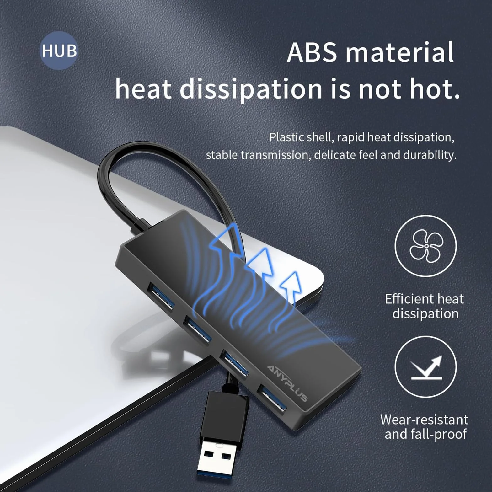 Hub USB 3.0 4 Ports Multiprise 5 Gbps Adaptateur pour Bureau Ordinateur Portable