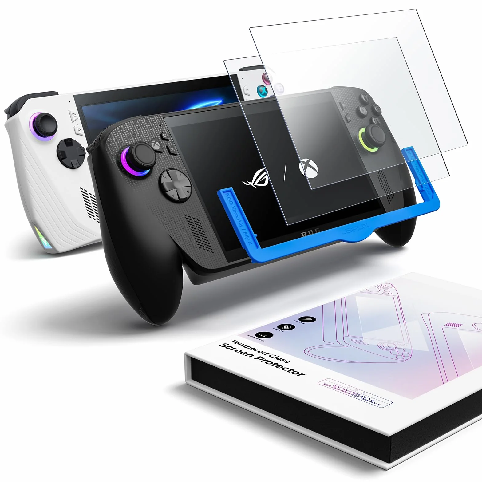 JSAUX Verre Trempé 9H Ultra HD pour ROG Ally/Xbox Ally (2025/2024), 7″ Protection d’écran Anti-rayures Lot de 2
