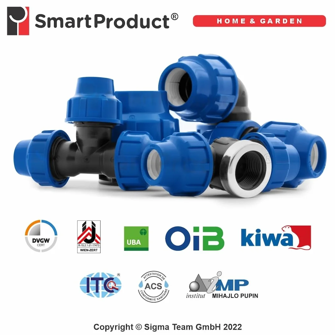 Connecteur pour tuyaux MDPE PP 25mm Adaptateur eau PE compression Raccord plomberie PN16 compatible PE80 PE100 2 pièces