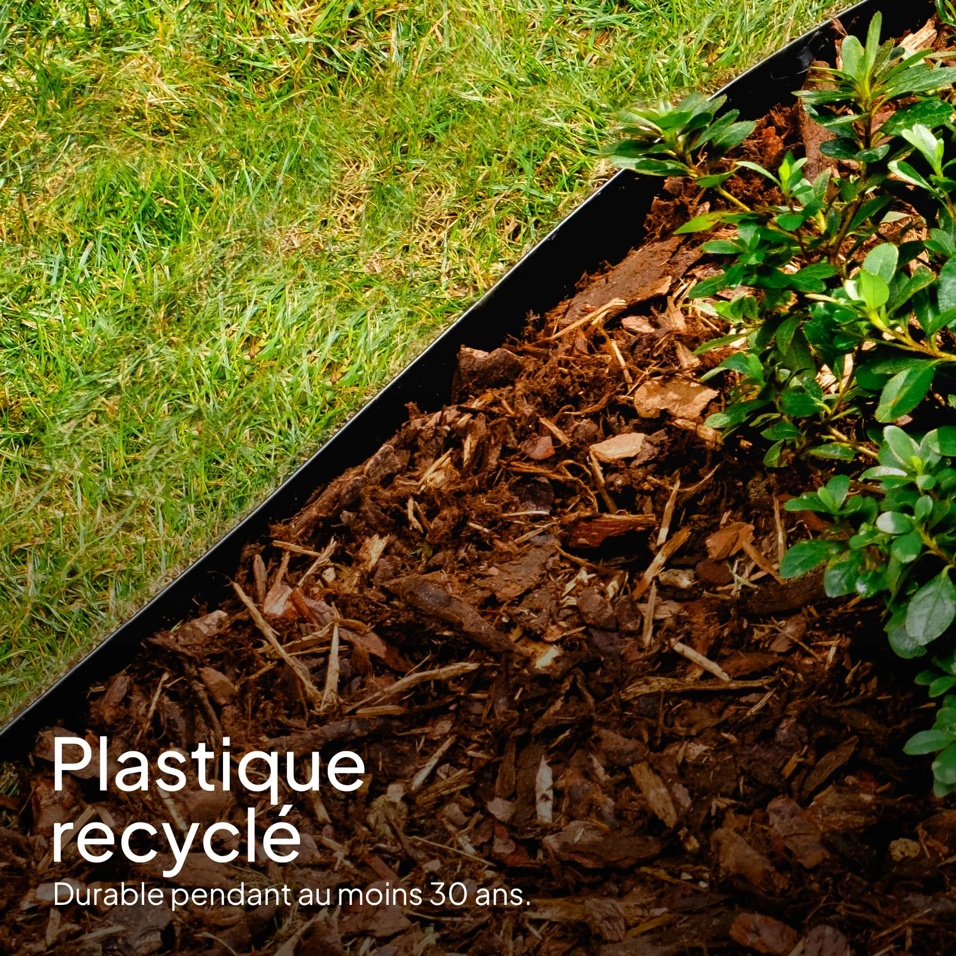 UNIGARDIA Bordure de Jardin en Plastique, 20 m / 20 cm, Noir - Bordure de Gazon Flexible - Super Fort, Utilisation Facile - Tout Nouveau Bordures de Pelouse Souple | Design robuste qui reste en place, facile à travailler, durée de vie de 30 ans, bordure i
