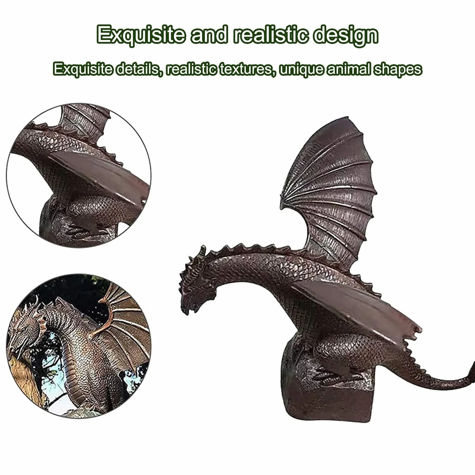 Résine Naturelle Ornements de Fontaine d'eau Statue Rétro pour Aquarium Bassin Jardin