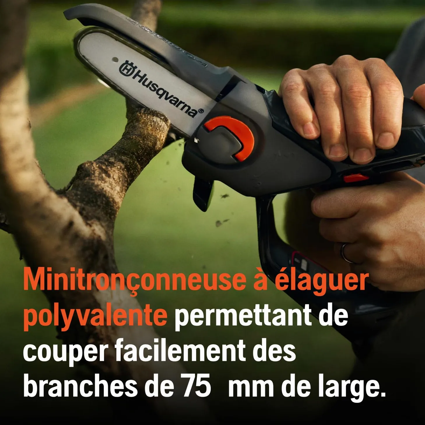 Husqvarna Mini Tronçonneuse Batterie Aspire P5-P4A avec Batterie | Élagueuse haute performance pour branches jusqu'à 75 mm